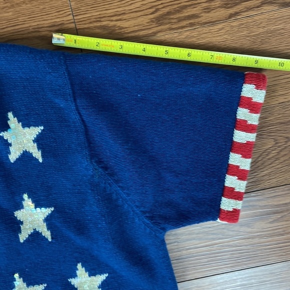 The Quacker Factory Button Down Knit Sweater American Flag Academia Size Large - Picture 15 of 16